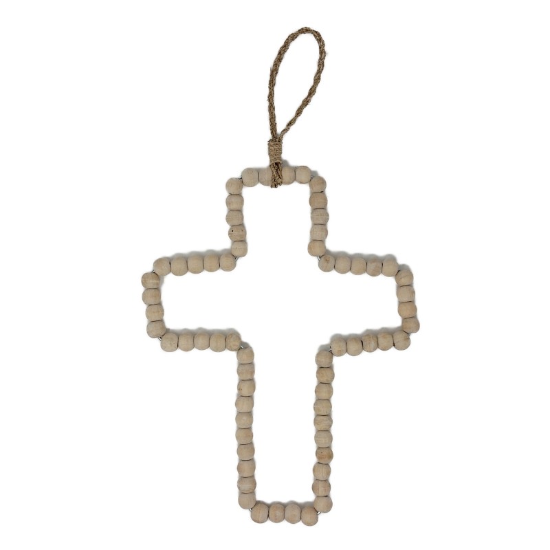 WOOD PEARL CROSS NATURAL       - DECOR ITEMS